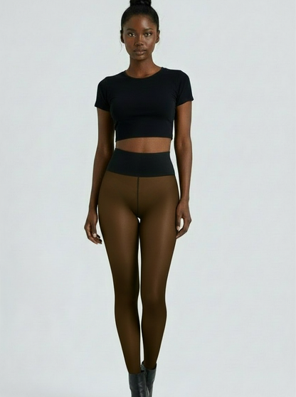 FAUX-SHEER THERMAL TIGHTS