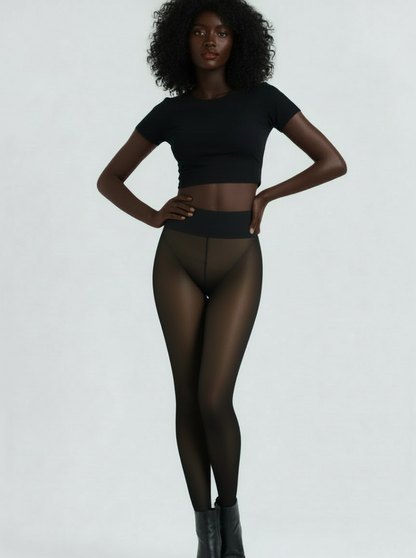 FAUX-SHEER THERMAL TIGHTS